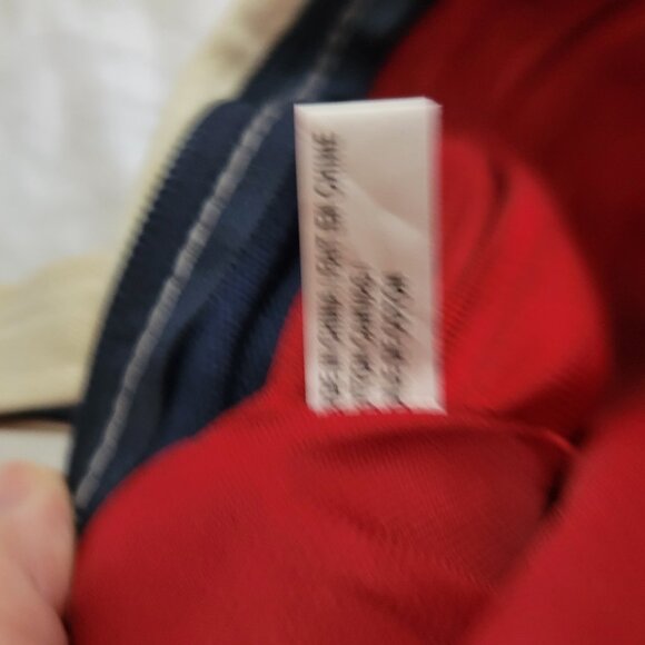 Canvas Tote Beach Bag shopping travel Red White Blue zip top versatile EUC - Picture 9 of 9